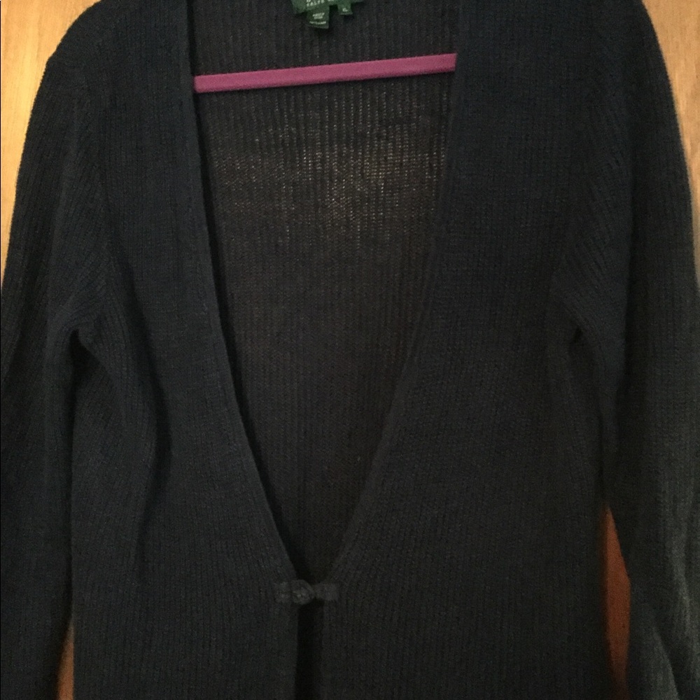 Navy Cotton Sweater Size XL Loft